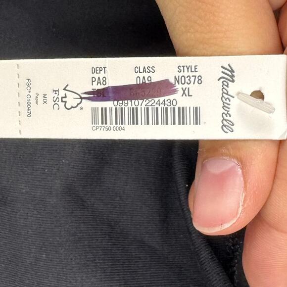 Madewell True Black Funnelneck Cropped Muscle Tee Size XL - Picture 13 of 13